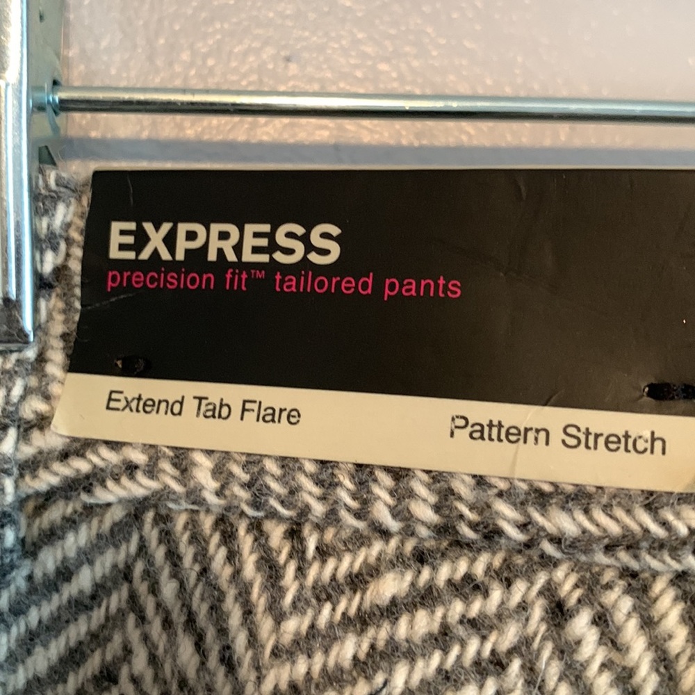 NWT Express Wool Wide Leg Pants Herringbone - Picture 3 of 5